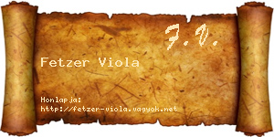 Fetzer Viola névjegykártya